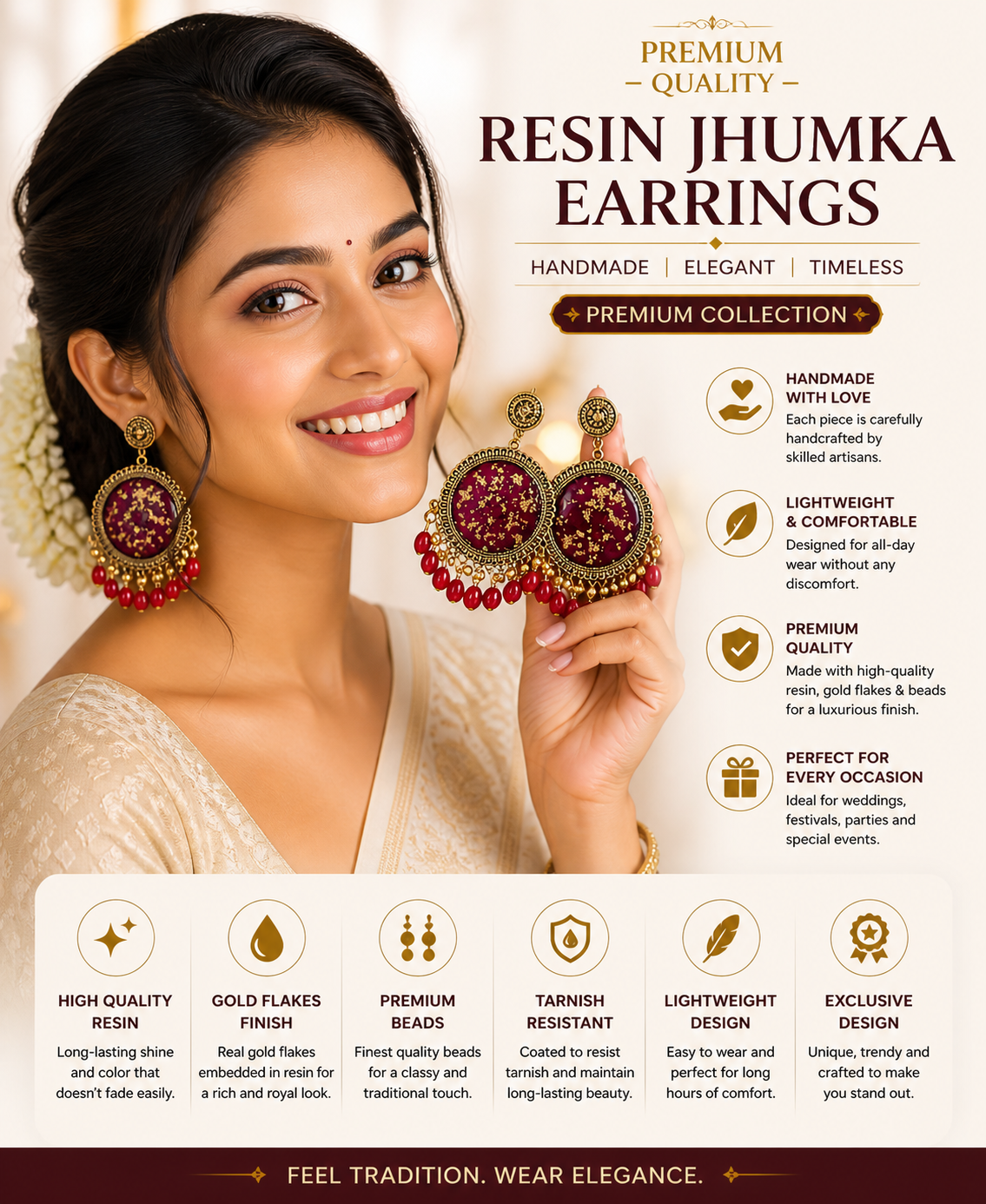 Resin Jhumka Earrings