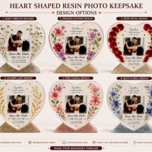 Personalized Heart-Shaped Resin Photo Keepsake