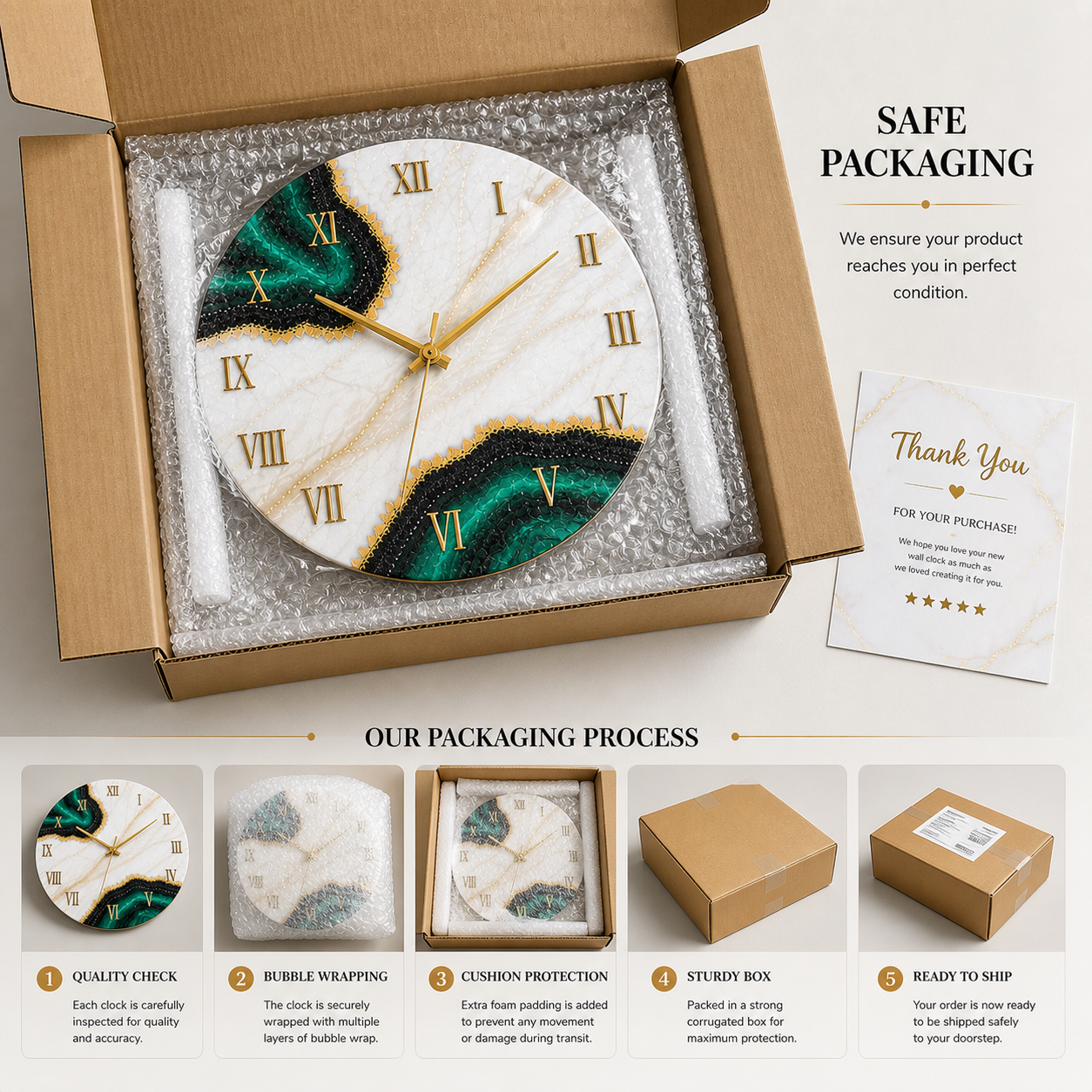 Luxury Resin Art Wall Clock - Image 2
