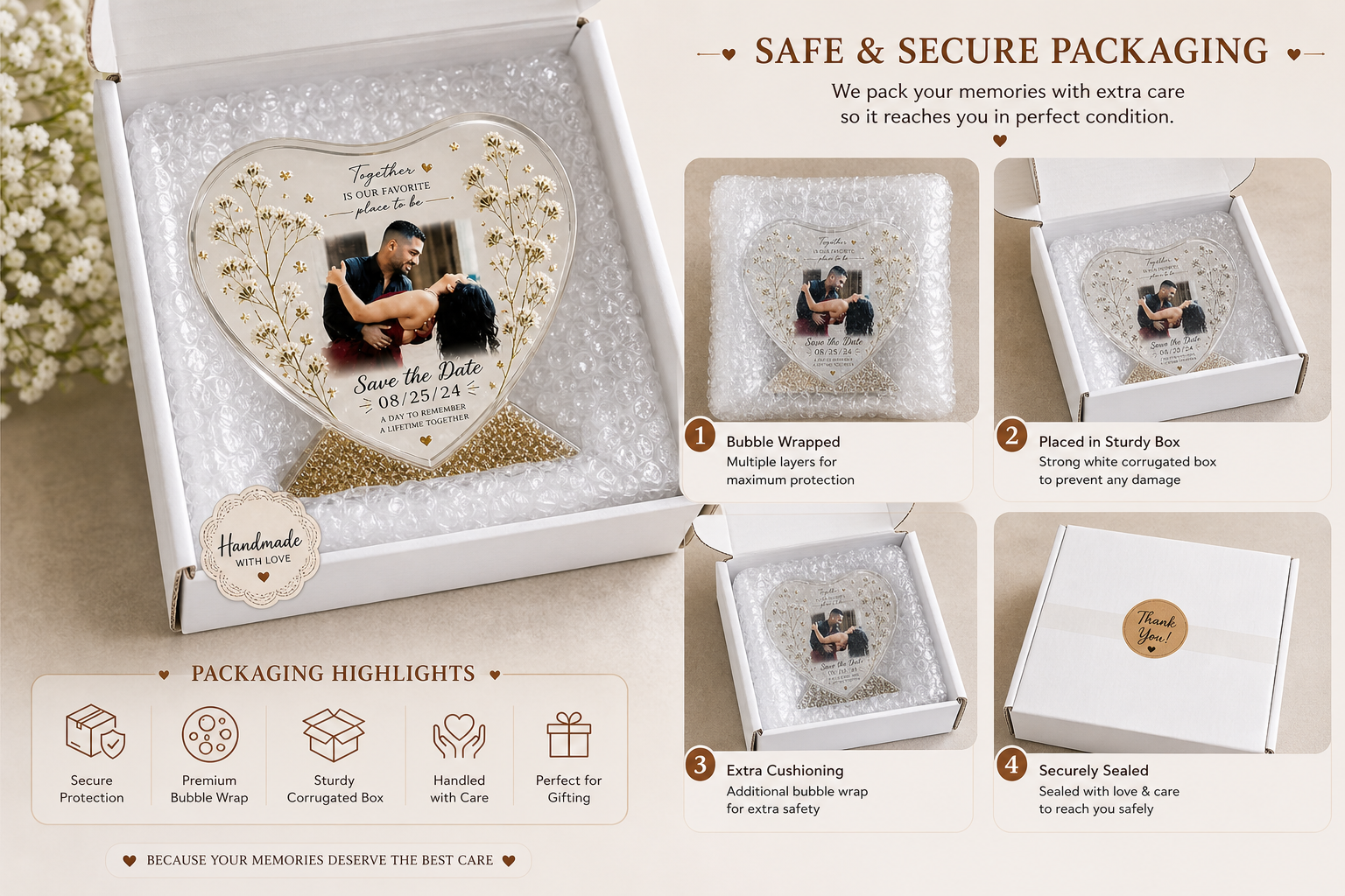 Premium Safe Packaging for Resin Photo Keepsakes