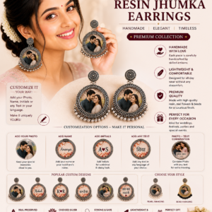 Personalized Photo Resin Jhumka Earrings