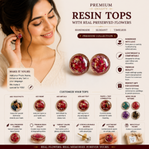 Floral Resin Stud Tops